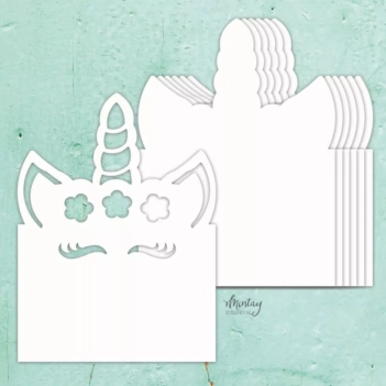 Die-Cuts Chipboard Álbum Base Unicorn Mintay