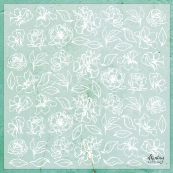 Vellum Bloemen Mintay Papier 30x30cm