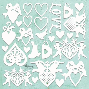 Die-Cuts Spaanplaat Decor Love Set Mintay