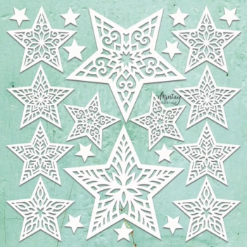 Die-cuts Spaanplaat Xmas Stars Mintay