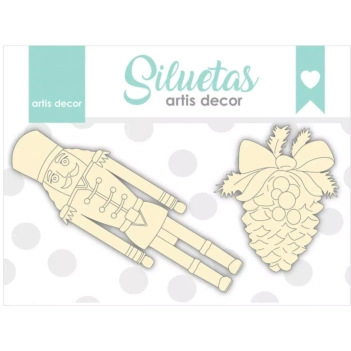 Silueta de Chipboard Soldadito y Piña de Navidad Artis Decor