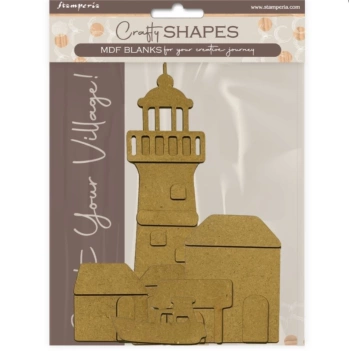 Silueta MDF Crafty Shapes Paisaje con Faro Silent Sea Stamperia