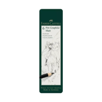 Metalowe etui z 6 ołówkami Pitt Graphite Matt Faber-Castell