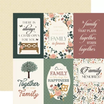 Papel 4"x6" Journaling Cards Family Echo Park 30x30cm