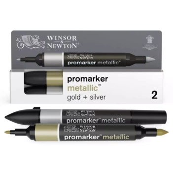 Zestaw 2 markerów Promarker Metallic Gold & Silver Winsor i Newton