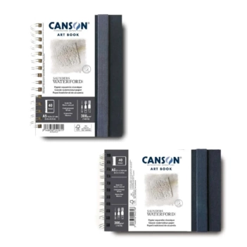 Aquarel notitieboek Saunders Waterford spiraal hardcover fijnkorrelig Canson 300g/m² aquarel notitieboek