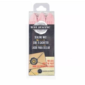Set van 3 zegellak met Pink Wick Wax zegelmanuscript