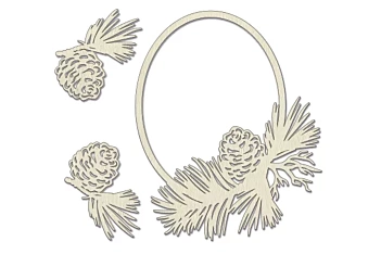 Set de Chipboard Marco Con Piñas Fabrika Decoru