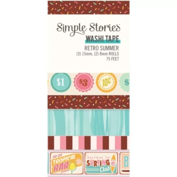 Set 5 Washi Tape Retro Summer Simple Stories