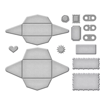 Spellbinders Stanzschablone Mini Envelopes II Flea Market Finds 