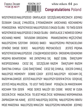 Adesivi Congratulazioni Polonia White Fabrika Decoru