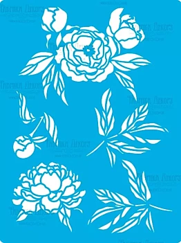 Pochoir Pivoine Jardin Fabrika Decoru 15x20cm
