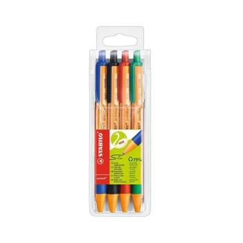 Coffret 4 stylos Pointball Stabilo rétractables