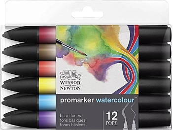 Set di 12 pennarelli Promarker Acquerello Toni Base Winsor & Newton