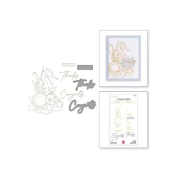 Spellbinders Heißfolienplatten + Stanzschablonen Seahorse Floral 