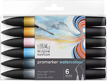 Set van 6 Promarker aquarel Skyscape Tones Winsor & Newton Markers
