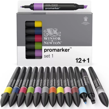 Zestaw 12+1 różnych markerów Promarker 1 Winsor i Newton