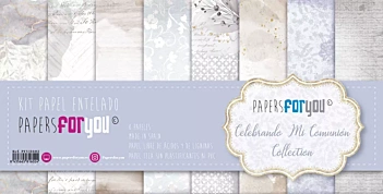 Scrapbooking Fabric Paper Kit Children Celebrating my Communion PapersForYou 30x30cm