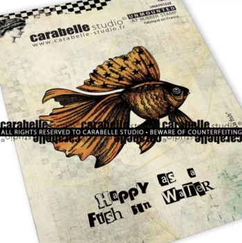 SUPER ANGEBOT **40%** Carabelle Gummistempel Happy As A Fish English A7