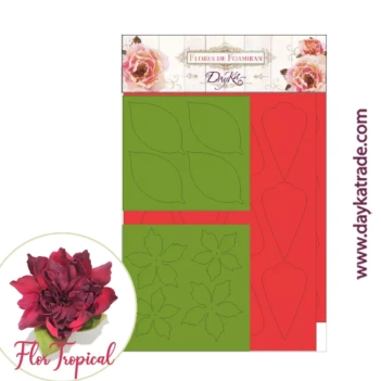 Flor de Foamiran Flor de Foamiran Tropical Roja Dayka