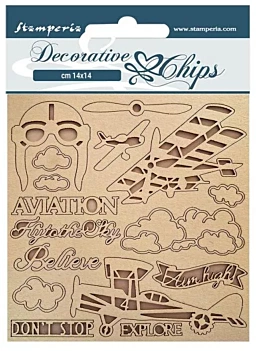 Spaanplaat Die-Cuts Luchtvaart Sir Vagabond Aviator Stamperia