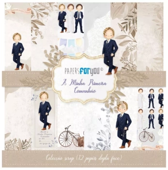 Kit de Scrapbooking Un Día de Ilusión Niño Rubio Portugués PapersForYou 30x30cm