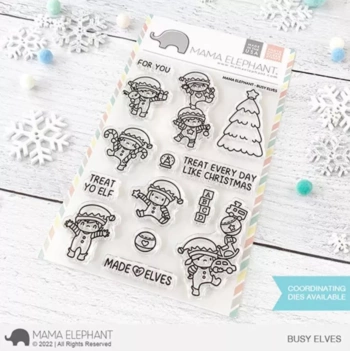 Durchsichtiges Stempelset Busy Elves Mama Elephant