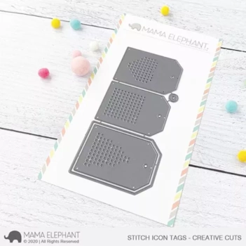 Stitch Icon Tags Mama Elephant die cut
