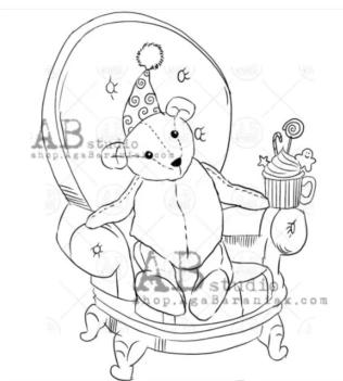 Sello de caucho Christmas Bear AB Studio