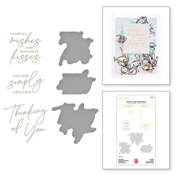 Spellbinders Heißfolienplatten + Stanzschablonen Kisses Sentiments Seahorse 