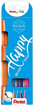 Set 4 Rotuladores Happy Sign Pen Brush Pentel