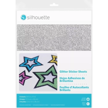 Glitter Sticker Paper Silhouette Pegatinas Blancas