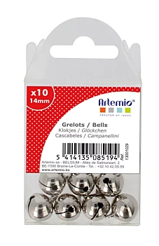 Zilveren bellen 10 stuks Artemio

