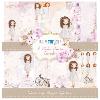 Kit de scrapbooking Un Día de Ilusión Niña Morena Portugués PapersForYou 30x30cm