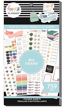 Super pack d'autocollants Teacher Enseignant Big Happy Planner Wake Up & Teach