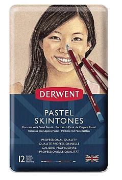 Caja Metálica 12 Lápices Pastel para Retratos Derwent