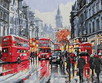Kit Pintar Por Números Calle de Londres Alex Bog 40x50cm