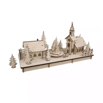 Kit 3D de madera Pueblo Alpino Rayher