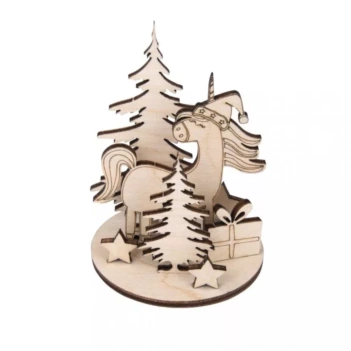 Rayher Winter Unicorn Wood 3D Kit