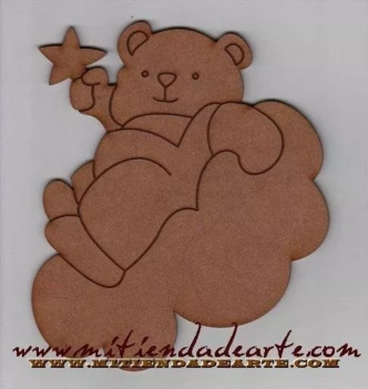 Silhouette in DM - IFLO001 Orso con stella su nuvola