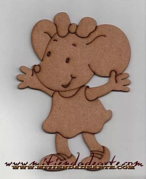 MDF Silhouette - IFLR052 Mouse with bow in the hair