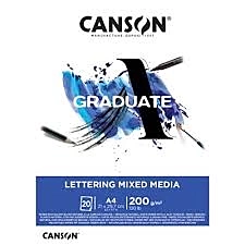 Beletteringsonderlegger Gemengde Media Gelijmd 1 zijde Fijne korrel Canson 200g/m²