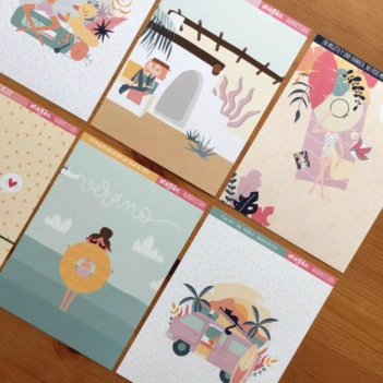 Set de scrapbooking Tarjetas Mogán Iriri Estudio 15x20cm