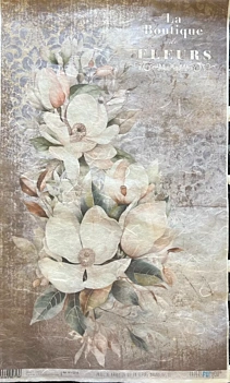 Papier riz Magnolias III La Vie en Fleurs PapersForYou 54x33cm