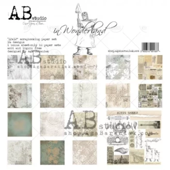 AB Studio Paper Kit In Wonderland + Stamp 30x30cm