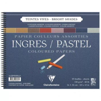 Bloc Ingres Pastel espiral Clairefontaine 24x30cm 130g/m²