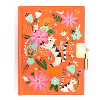 Persönliches Tagebuch Cats and Flowers Avenue Mandarine