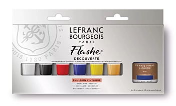 Lefranc Bourgeois Starter-Set Flashe 6 Acryltuben + Lack 20ml
