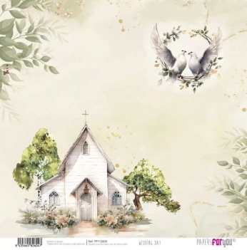 Papier d'église pour le jour du mariage PapersForYou 30x30cm