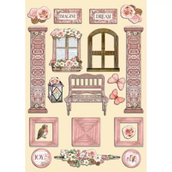 Stamperia Roseland Die-cuts aus Holz   